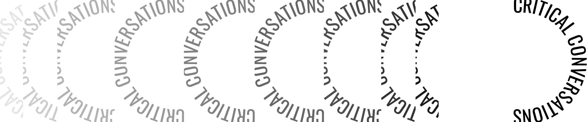 Critical Conversations logo repeated in grayscale