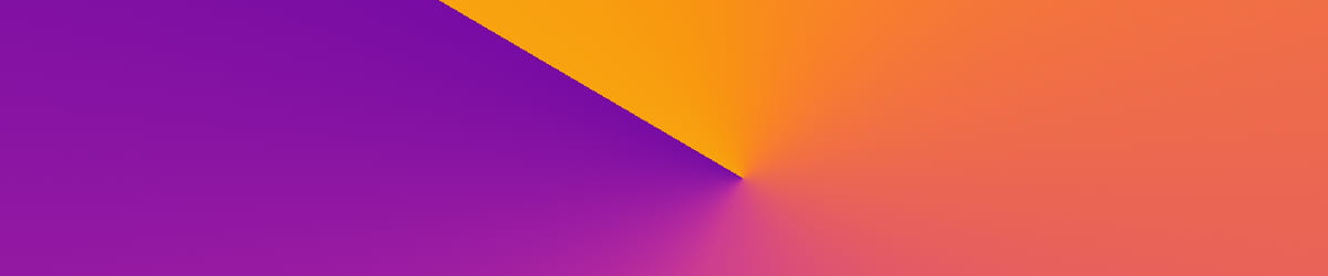 Purple gradient fading into orange along diagonal line.
