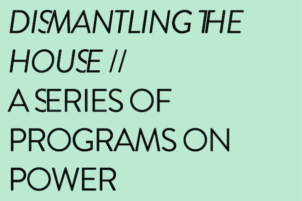 Mint green background with title "Dismantling The House."
