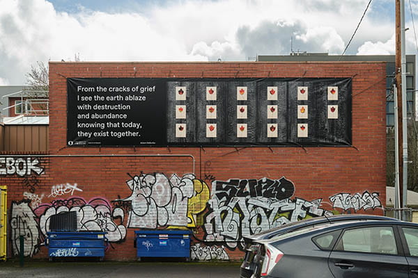 billboard on the side of a brick building
